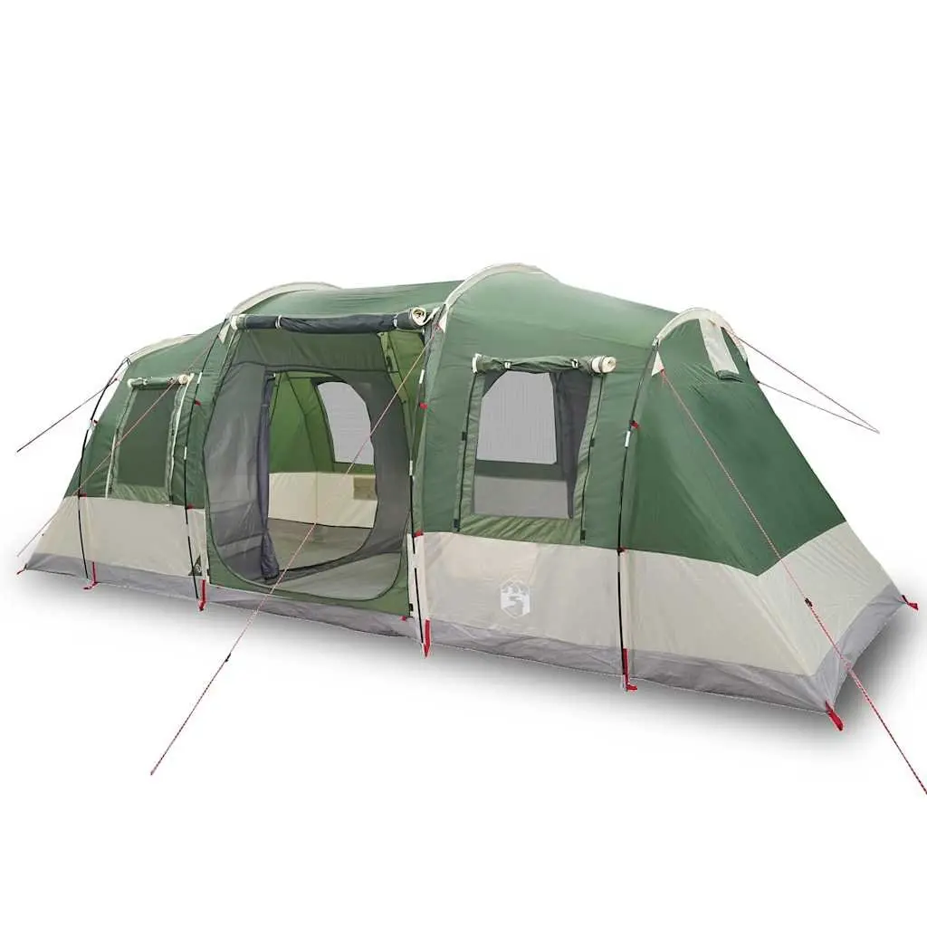 Camping Tent Tunnel Green Waterproof 4-Person Fibreglass Poles Easy Setup