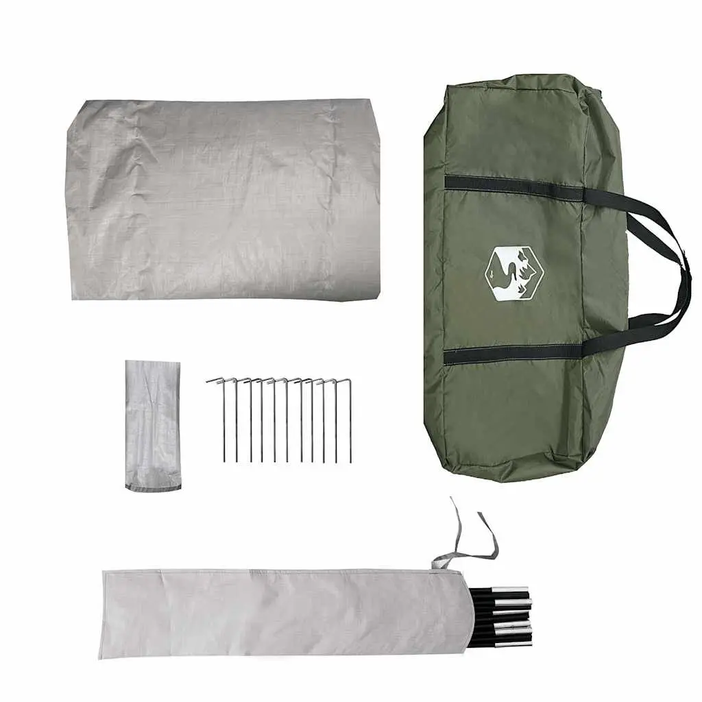 Camping Tent Tunnel Green Waterproof 4-Person Fibreglass Poles Easy Setup