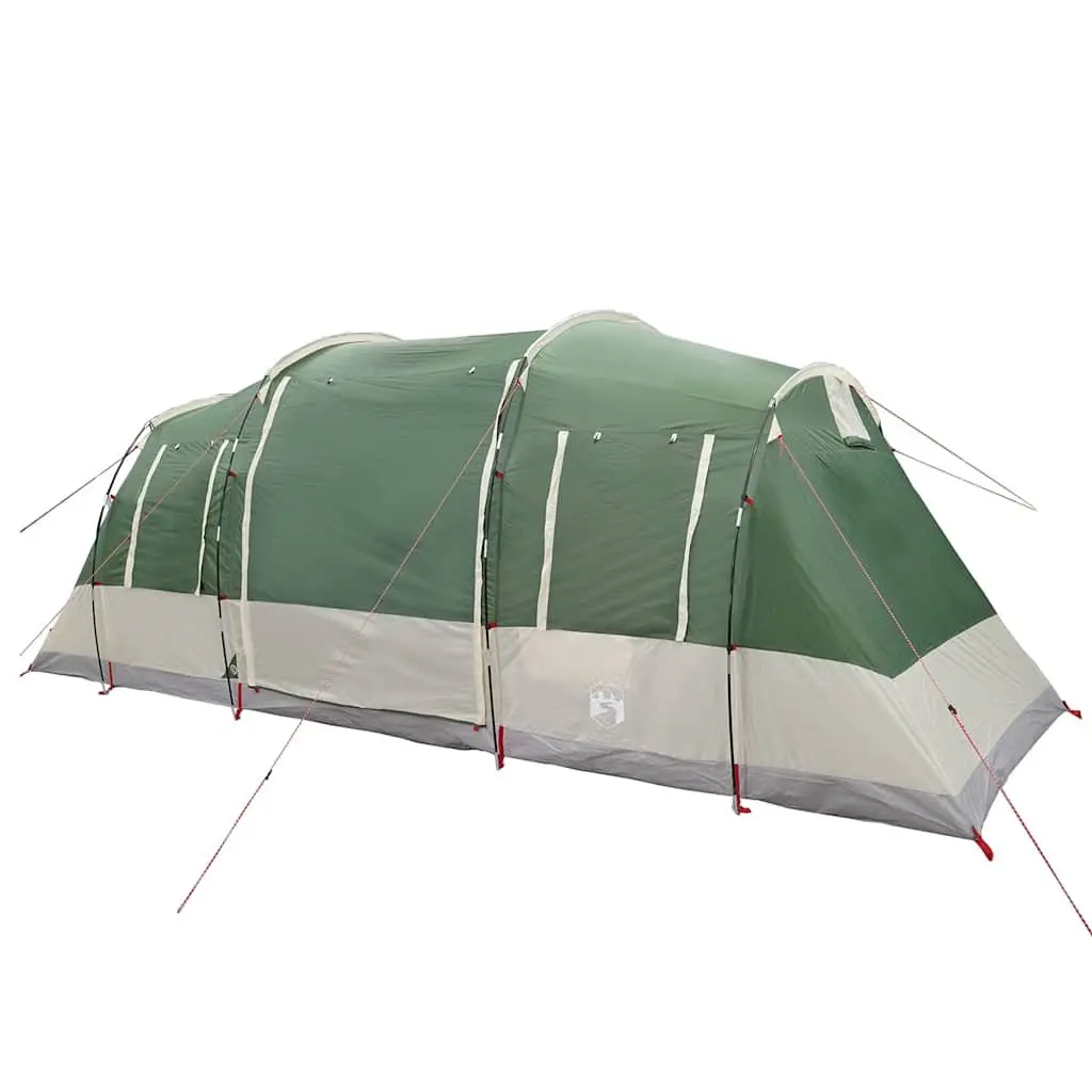 Camping Tent Tunnel Green Waterproof 4-Person Fibreglass Poles Easy Setup