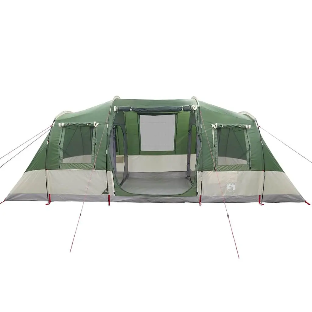 Camping Tent Tunnel Green Waterproof 4-Person Fibreglass Poles Easy Setup