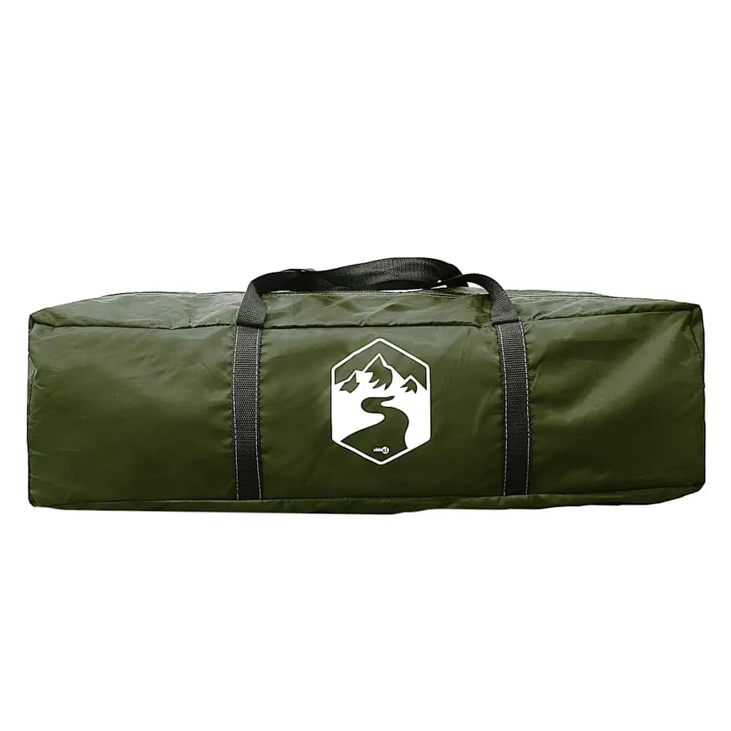 Camping Tent Tunnel Green Waterproof 4-Person Fibreglass Poles Easy Setup
