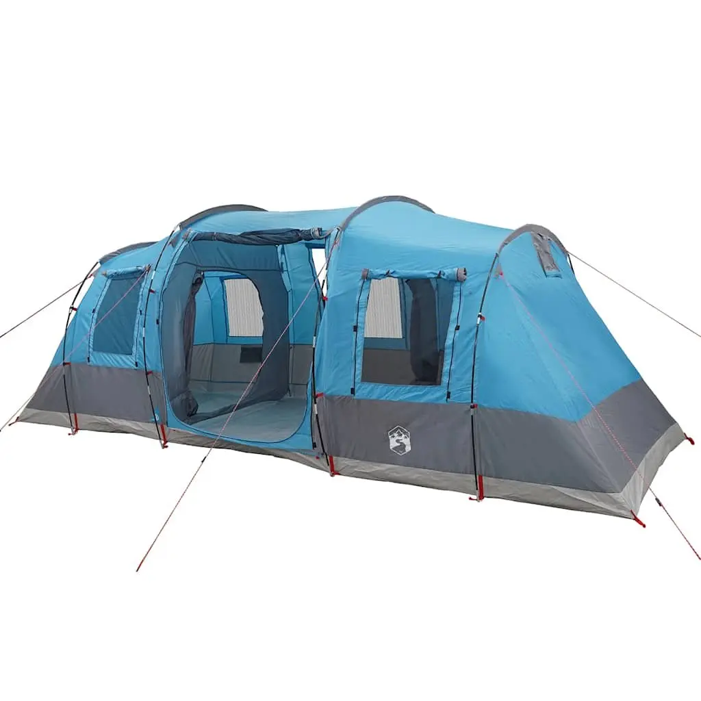 Camping Tent Tunnel Waterproof 4-Person Blue Fibreglass Poles Easy Setup