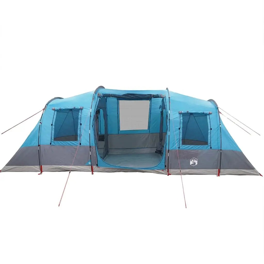 Camping Tent Tunnel Waterproof 4-Person Blue Fibreglass Poles Easy Setup