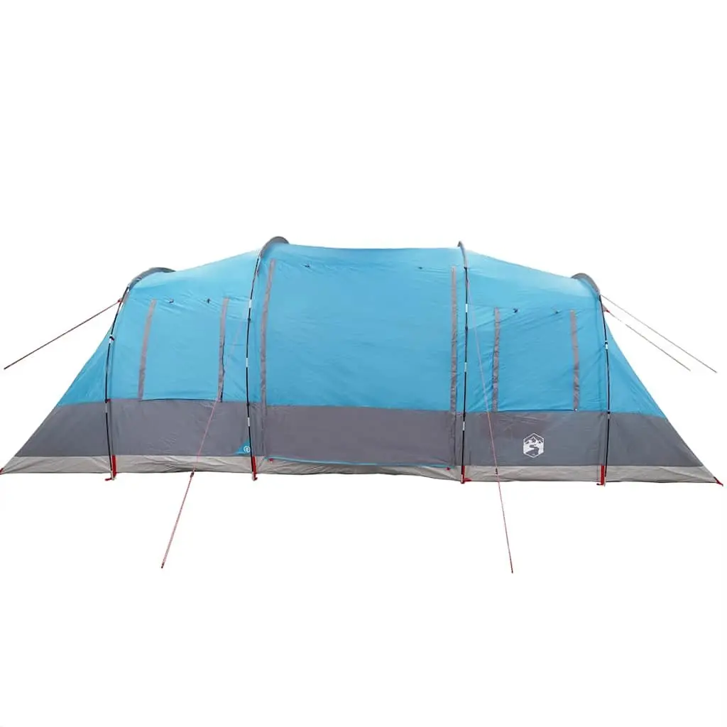 Camping Tent Tunnel Waterproof 4-Person Blue Fibreglass Poles Easy Setup