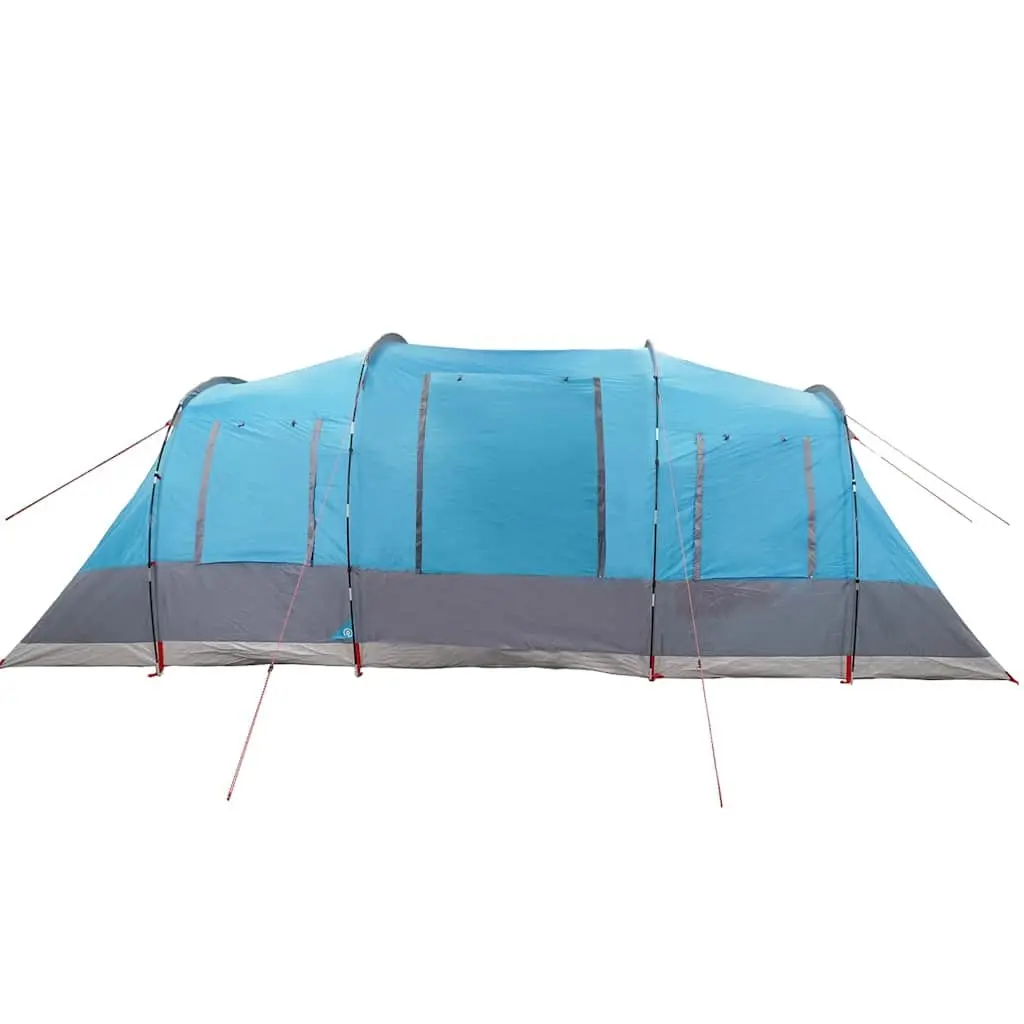 Camping Tent Tunnel Waterproof 4-Person Blue Fibreglass Poles Easy Setup