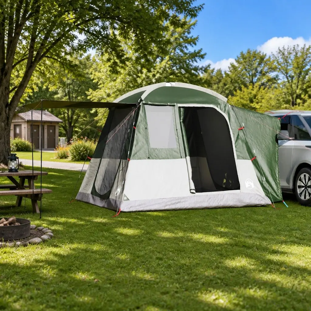 Car Tent 4-Person Green Waterproof Camping Tent with Easy Setup and E-Port