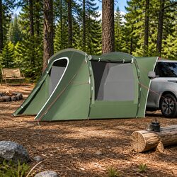 Friendly and Easy-to-Use Green Car Tent for Camping