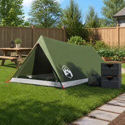 User-Friendly 2-Person Green Camping Tent with Mesh Walls
