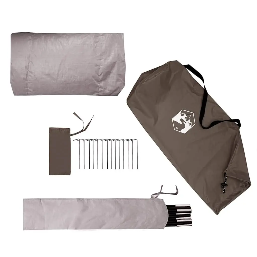 Camping Tent Waterproof 2-Person Brown Mosquito Protection Mesh Ventilation