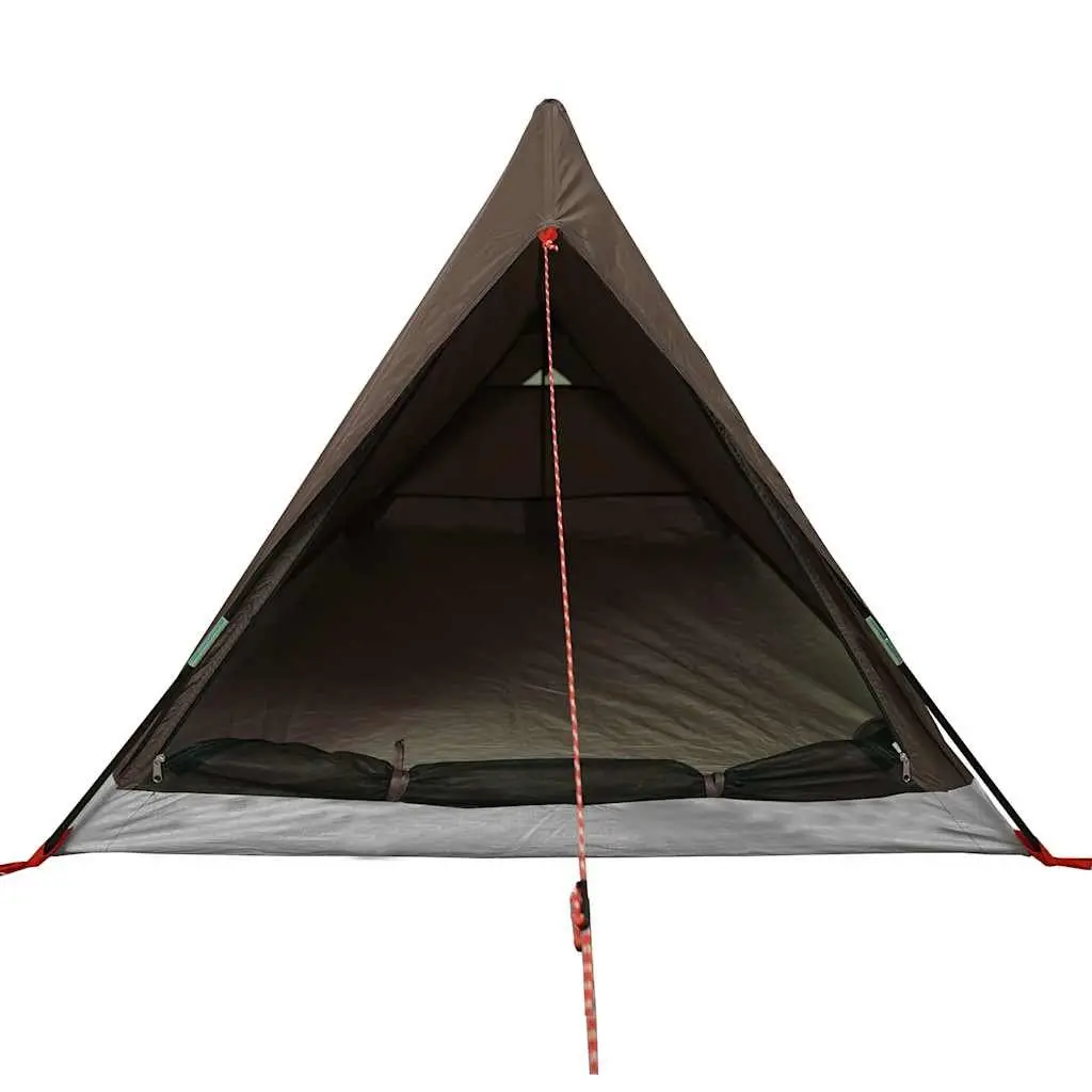 Camping Tent Waterproof 2-Person Brown Mosquito Protection Mesh Ventilation