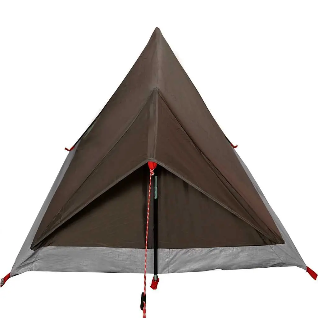 Camping Tent Waterproof 2-Person Brown Mosquito Protection Mesh Ventilation