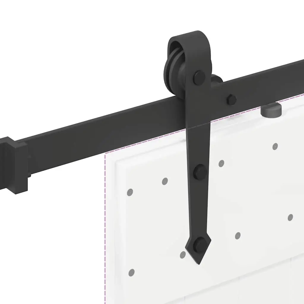 Sliding Hardware Kit Black 1525cm Powder Coated Steel Track System