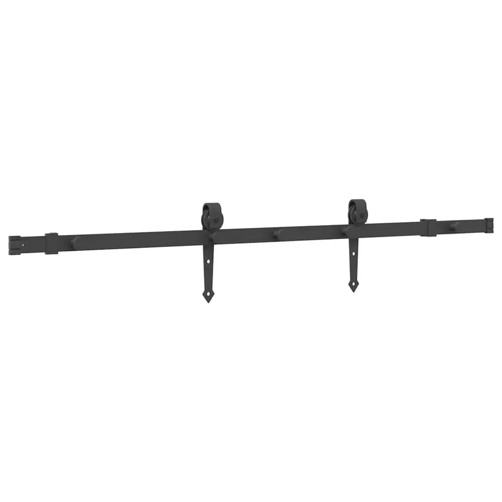 Sliding Hardware Kit Black 1525cm Powder Coated Steel Track System