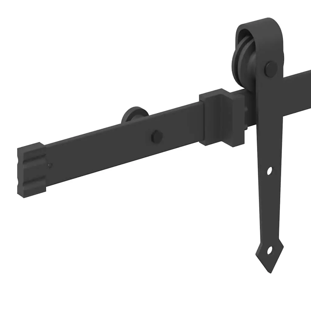 Sliding Hardware Kit Black 1525cm Powder Coated Steel Track System