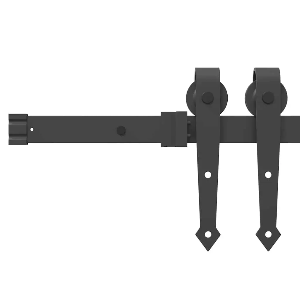 Sliding Hardware Kit Black 1525cm Powder Coated Steel Track System