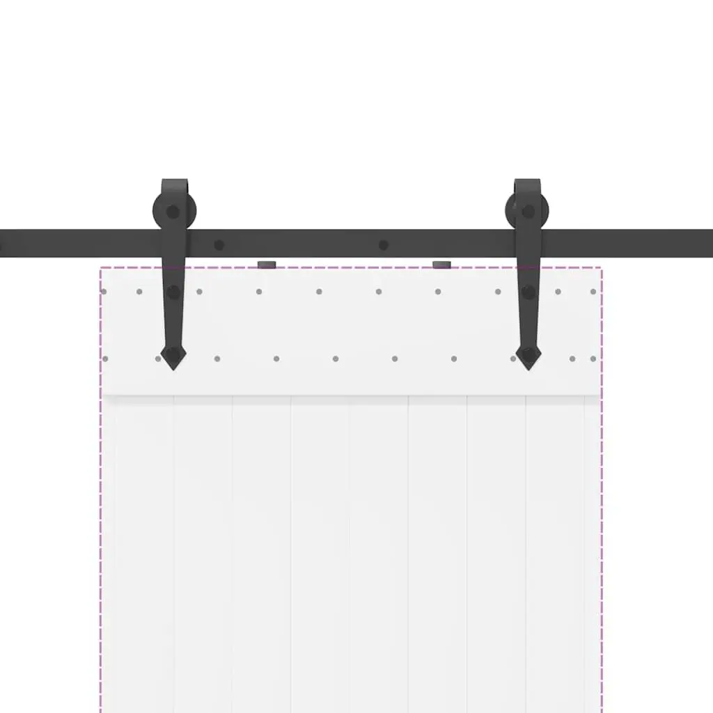 Sliding Hardware Kit Black 1525cm Powder Coated Steel Track System