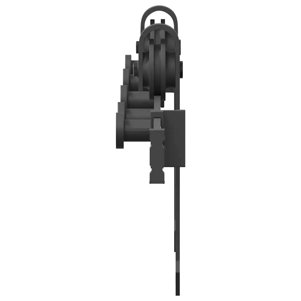 Sliding Door Kit Powder-Coated Steel Track System 213.5cm Black