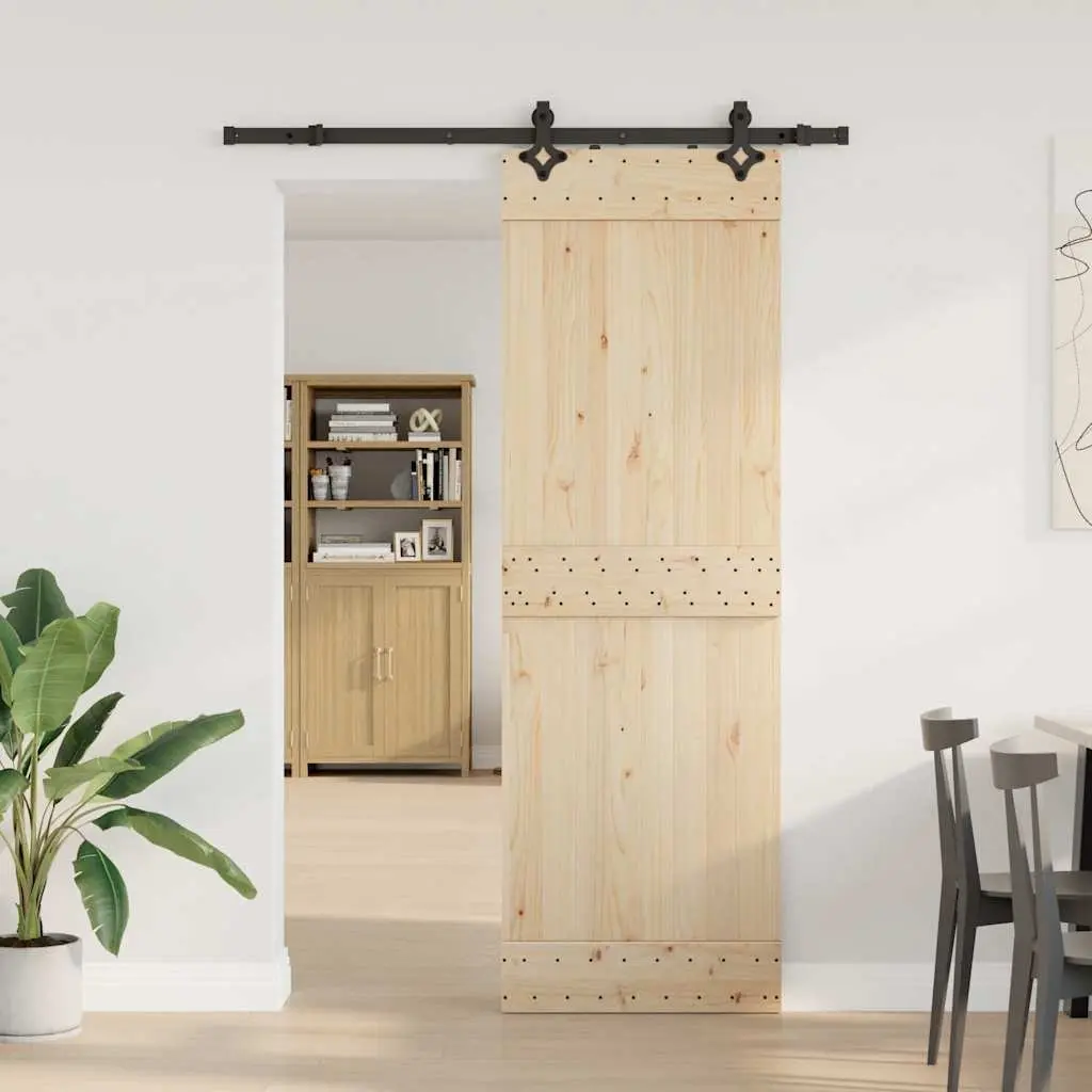 Sliding Door Hardware Kit 152.5cm Steel Track Rail System Black
