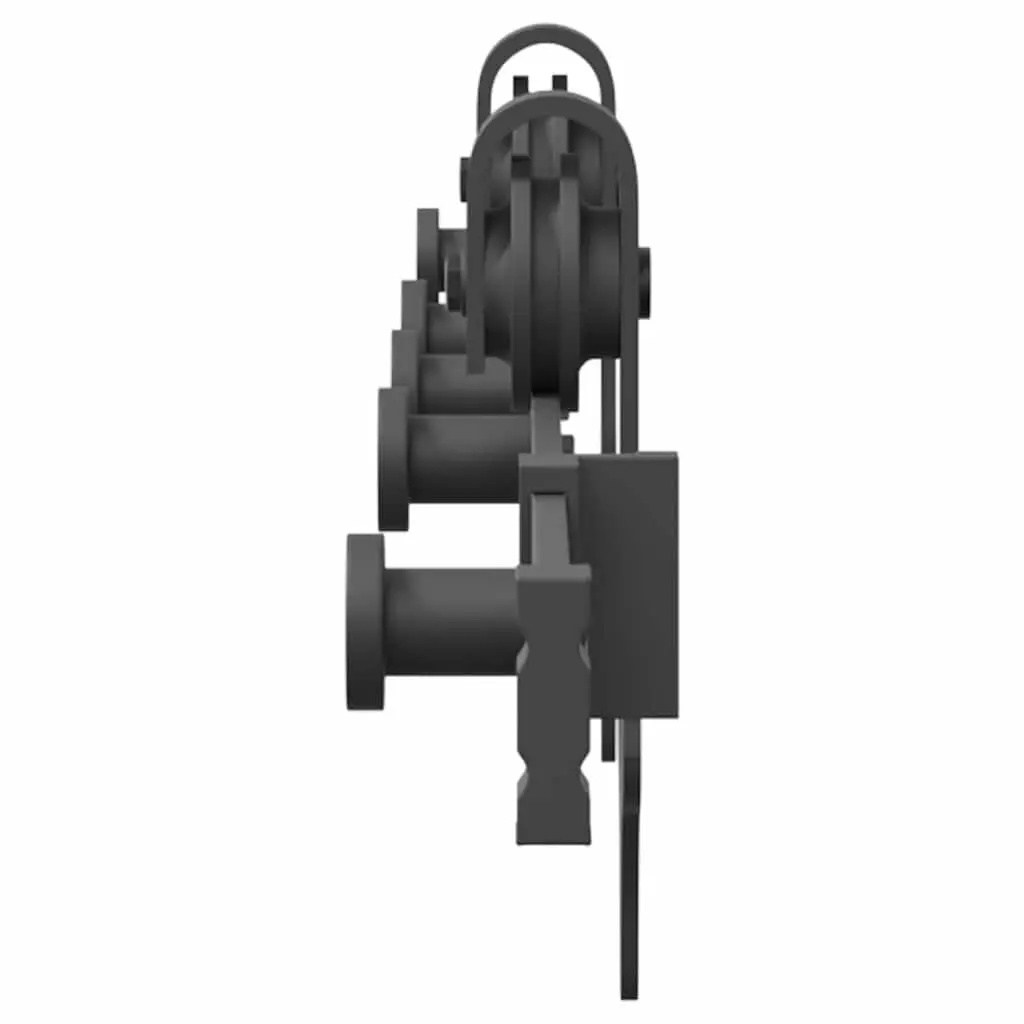 Sliding Door Hardware Kit 152.5cm Steel Track Rail System Black