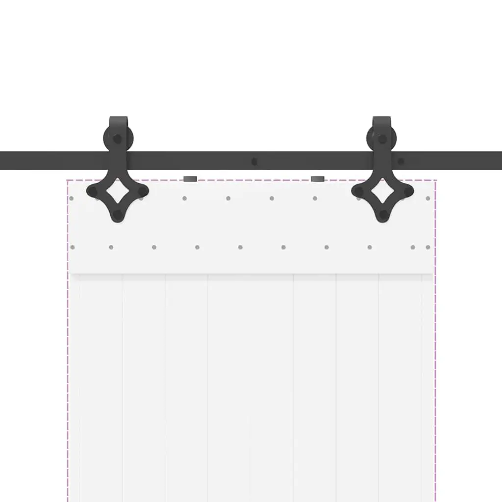 Sliding Door Hardware Kit 152.5cm Steel Track Rail System Black