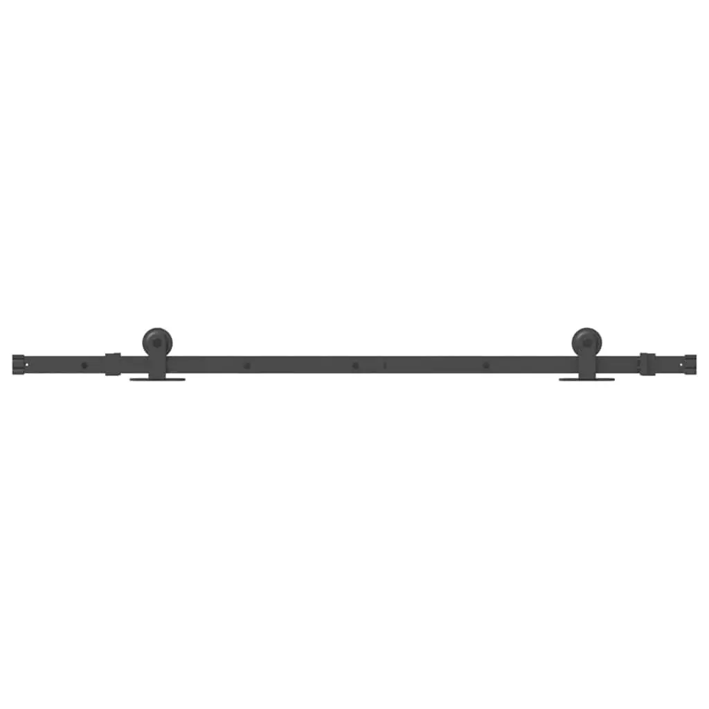 Steel Sliding Door Hardware Kit 152.5cm Black Track Rail System
