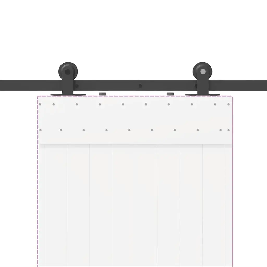 Steel Sliding Door Hardware Kit 152.5cm Black Track Rail System