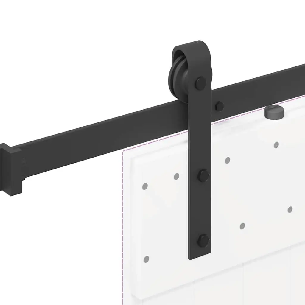 Sliding Door Hardware Kit Black 152.5cm Steel Track Rail System