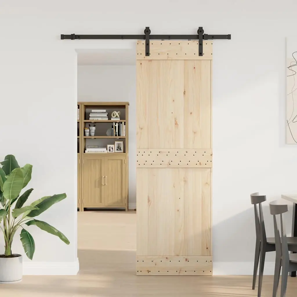 Sliding Door Hardware Kit Black 152.5cm Steel Track Rail System