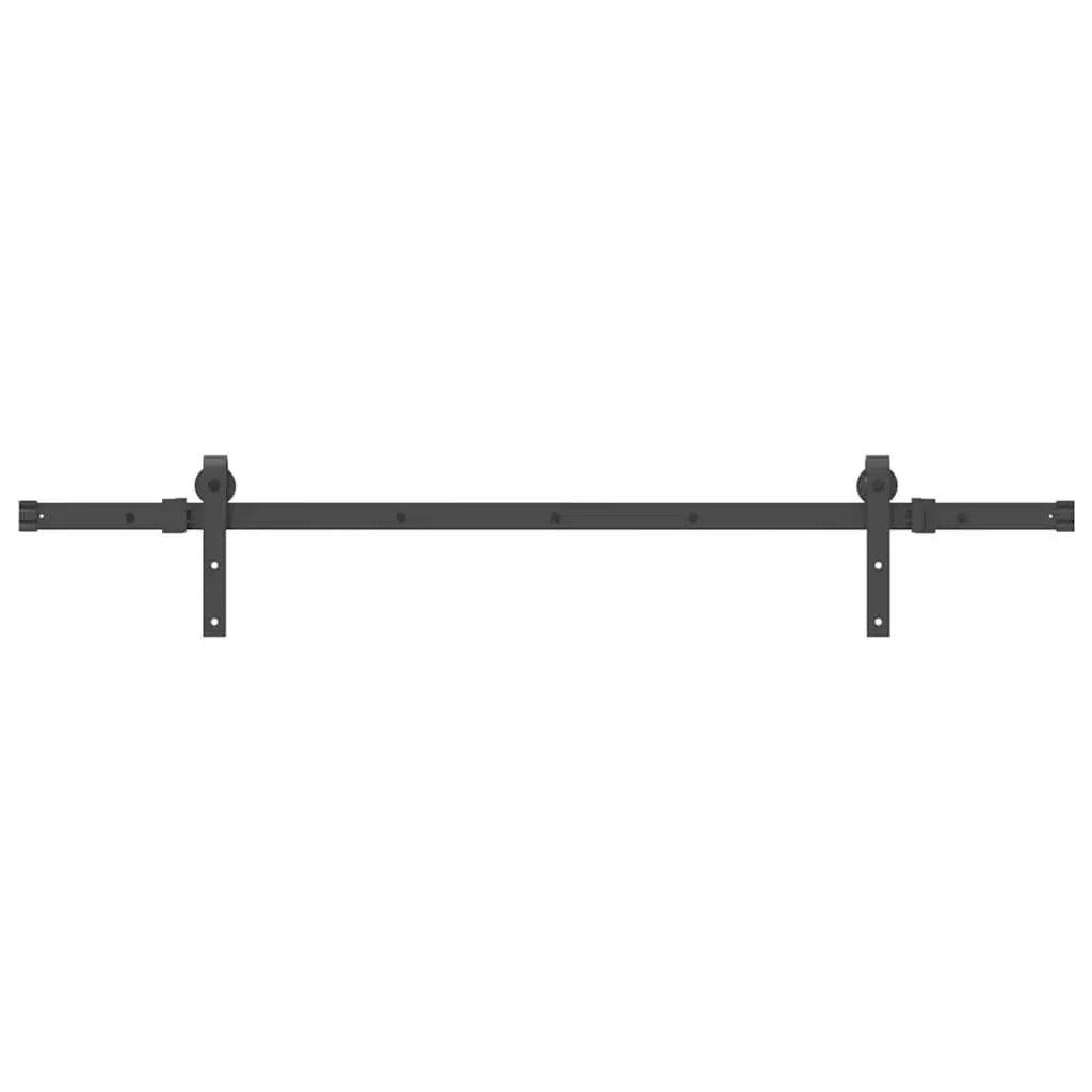Sliding Door Hardware Kit Black 152.5cm Steel Track Rail System