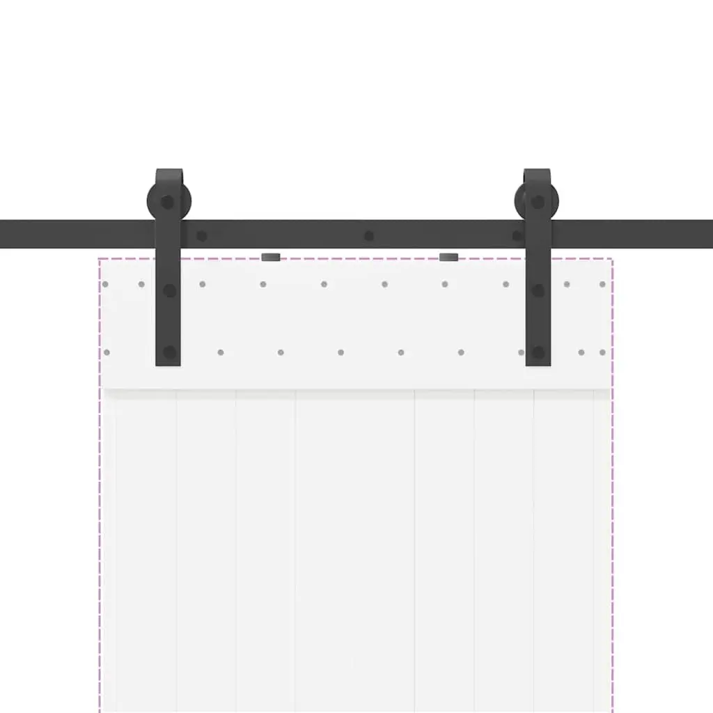 Sliding Door Hardware Kit Black 152.5cm Steel Track Rail System