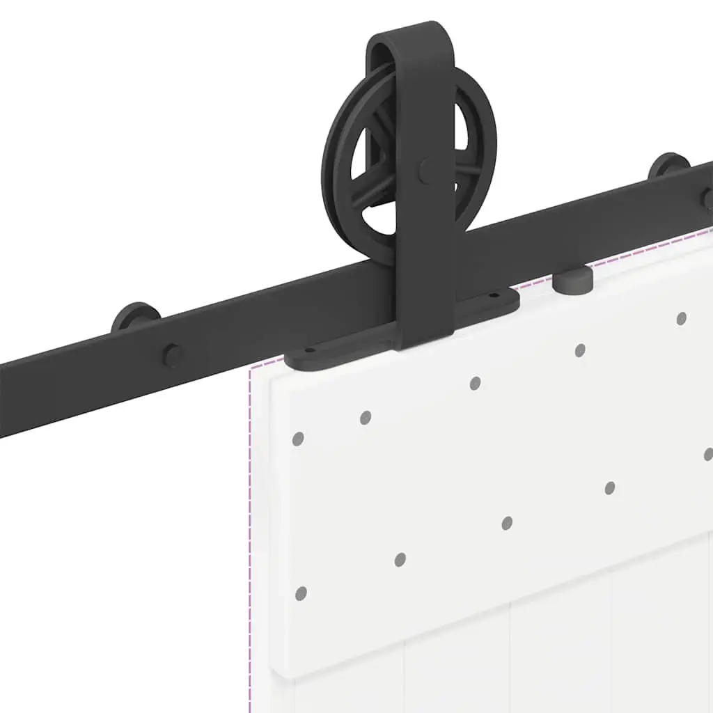 Sliding Door Hardware Kit Powder-Coated Steel Track Rail System 183cm