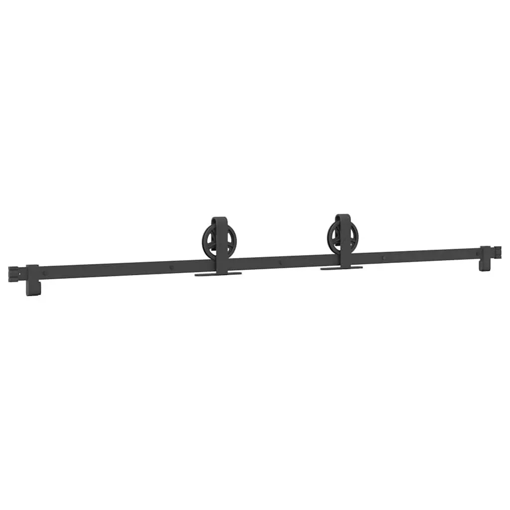 Sliding Door Hardware Kit Powder-Coated Steel Track Rail System 183cm