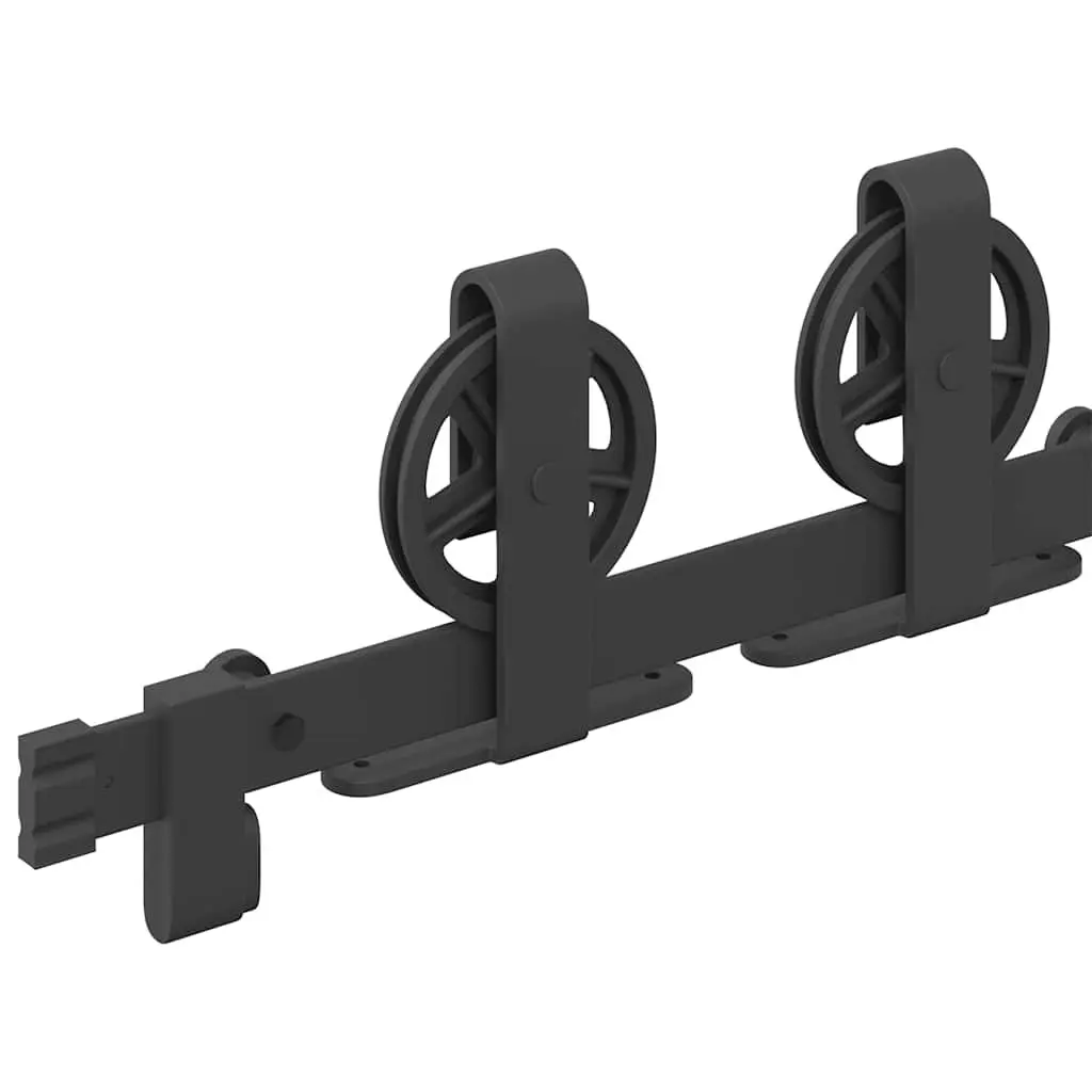 Sliding Door Hardware Kit Powder-Coated Steel Track Rail System 183cm