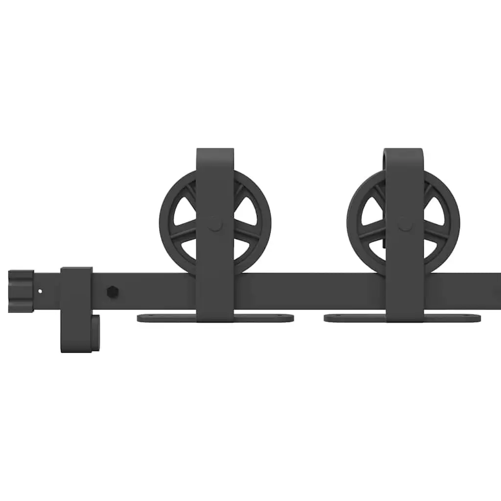 Sliding Door Hardware Kit Powder-Coated Steel Track Rail System 183cm