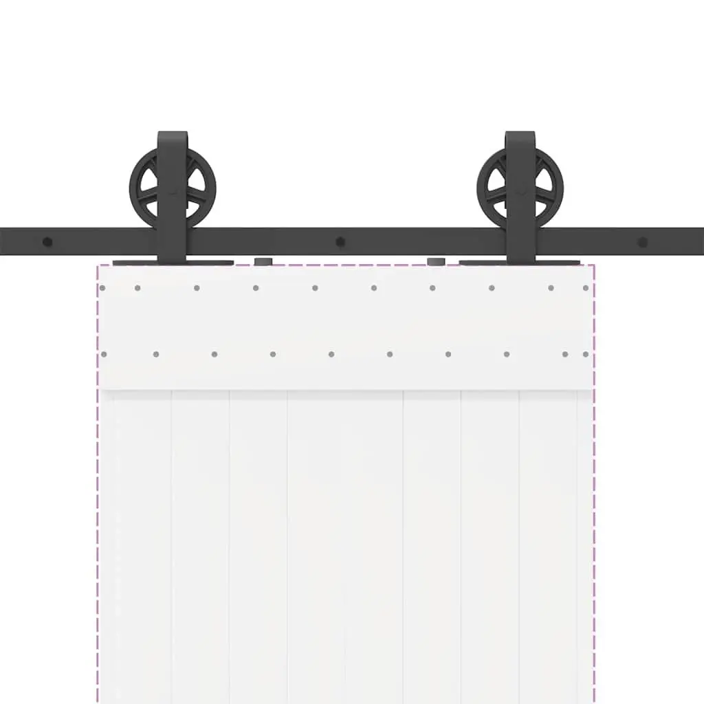 Sliding Door Hardware Kit Powder-Coated Steel Track Rail System 183cm