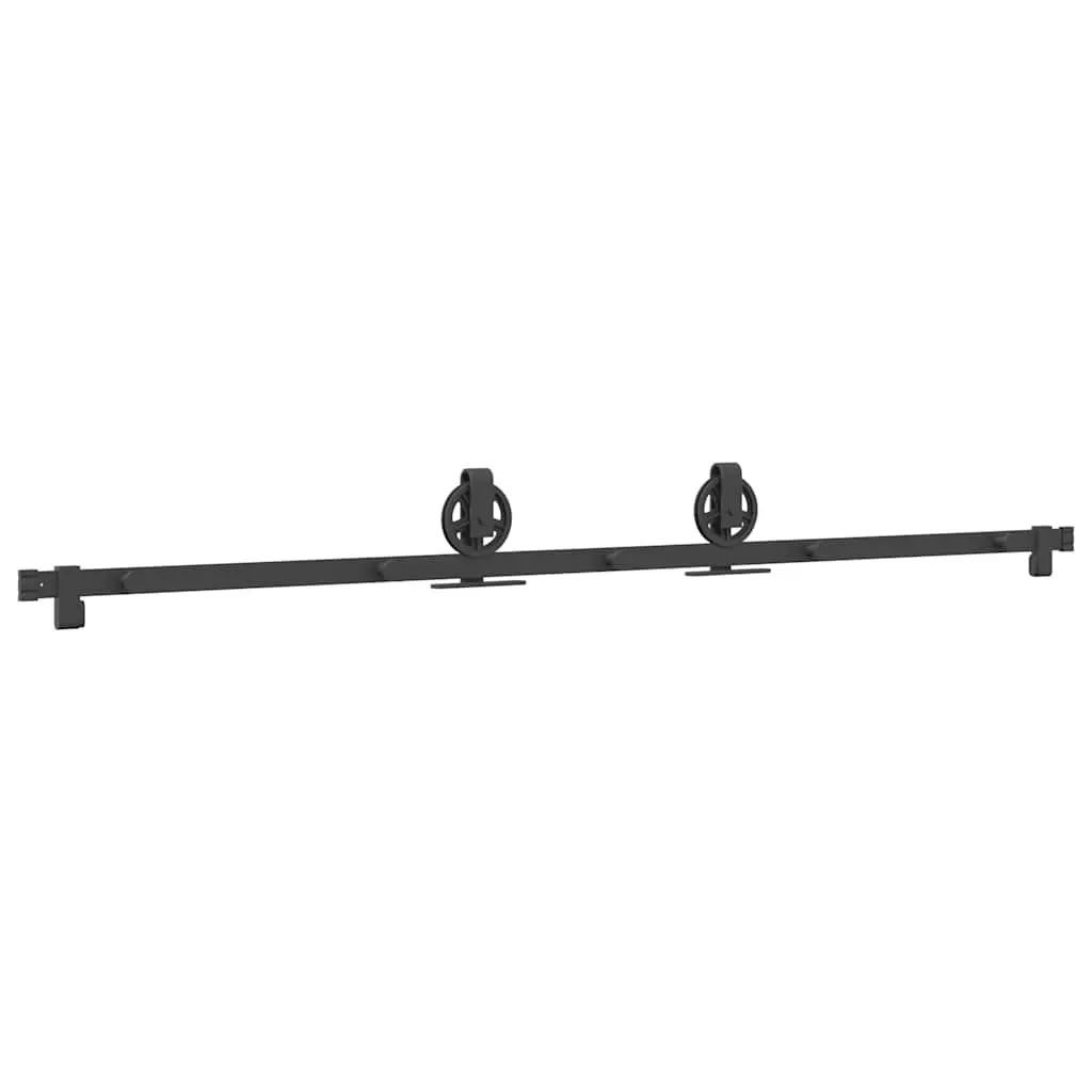 Sliding Door Hardware Kit Powder-Coated Steel Track System 200cm