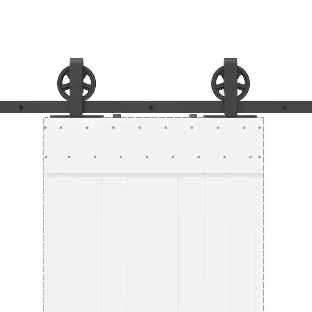 Sliding Door Hardware Kit Powder-Coated Steel Track System 200cm