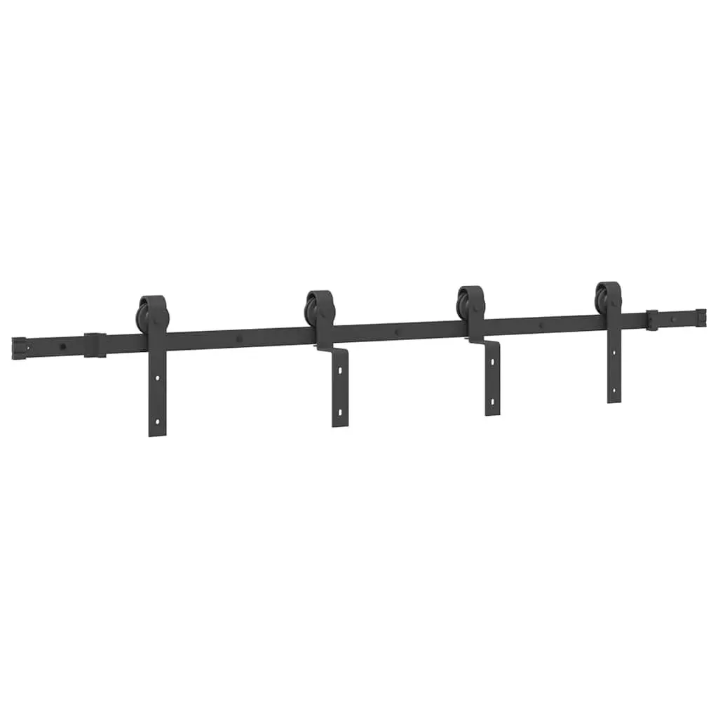 Sliding Door Hardware Kit Steel Track Rail System 183cm for Interior Doors
