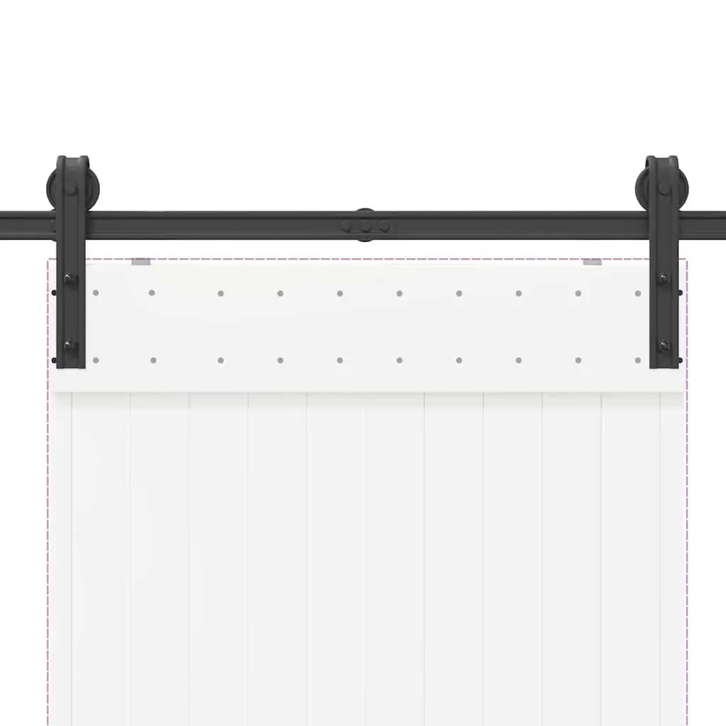 Sliding Door Hardware Kit Powder-Coated Steel Track Rail System 183cm