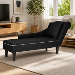 Your Cozy Black Velvet Chaise Lounge Awaits
