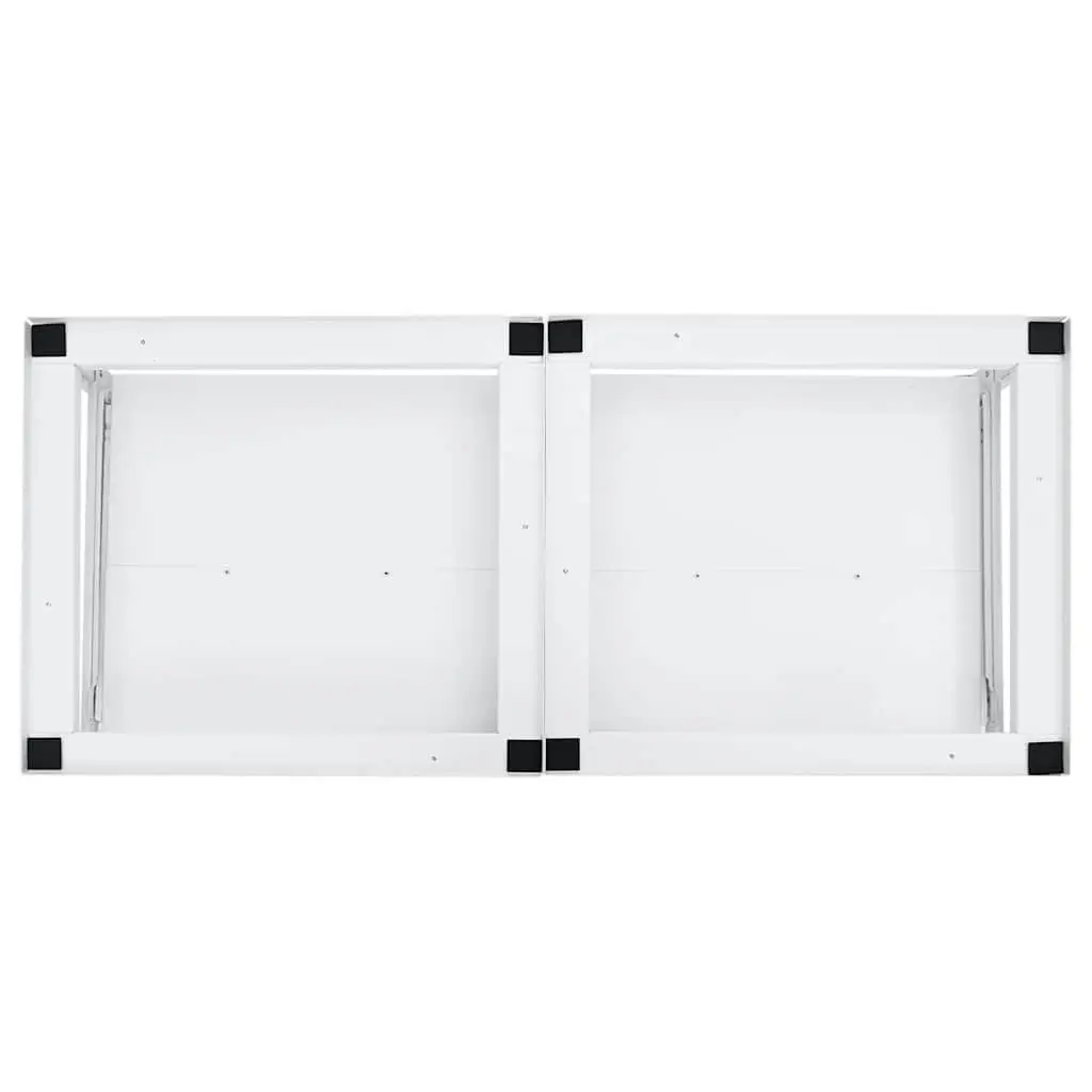 Washing Machine Pedestal Stable Steel Frame with Pull-Out Storage Shelves White