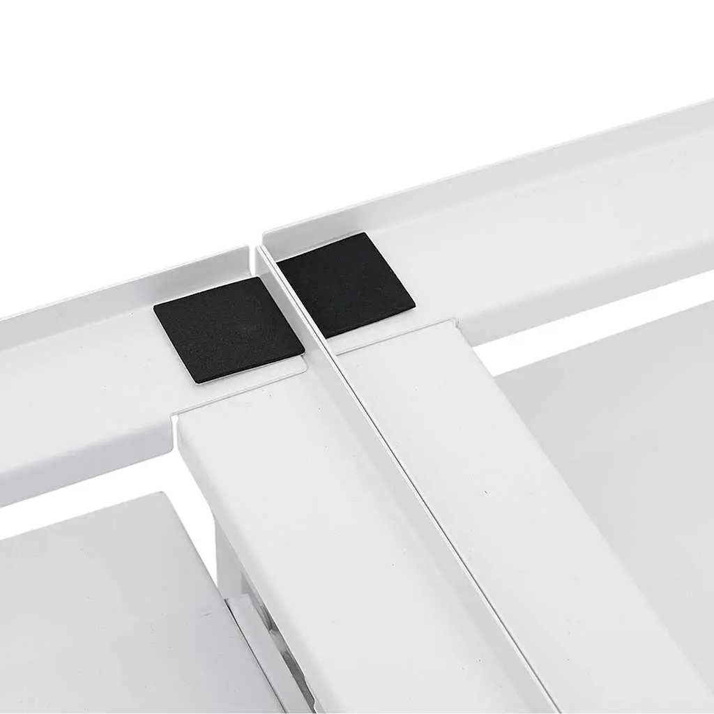 Washing Machine Pedestal Stable Steel Frame with Pull-Out Storage Shelves White