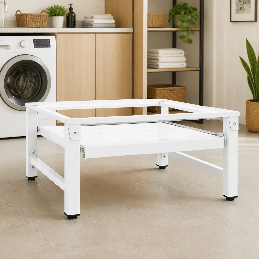 Washing Machine Pedestal with Pull-out Shelf