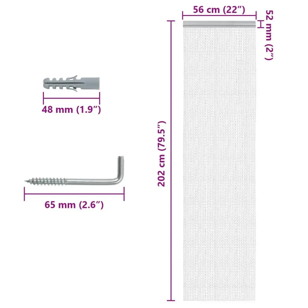 Fly Screen Chain Door Aluminium Adjustable Insect Barrier 56x202 cm Silver