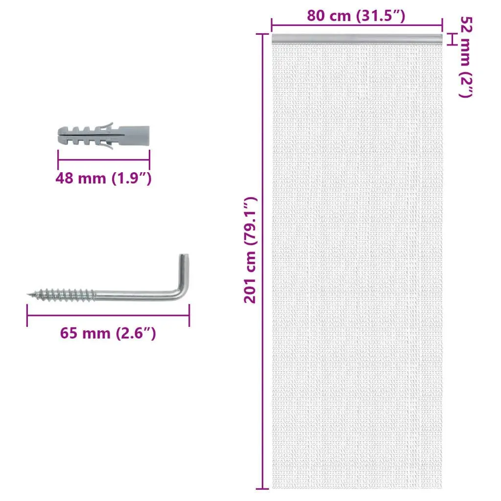 Chain Door Fly Screen 80x201 cm