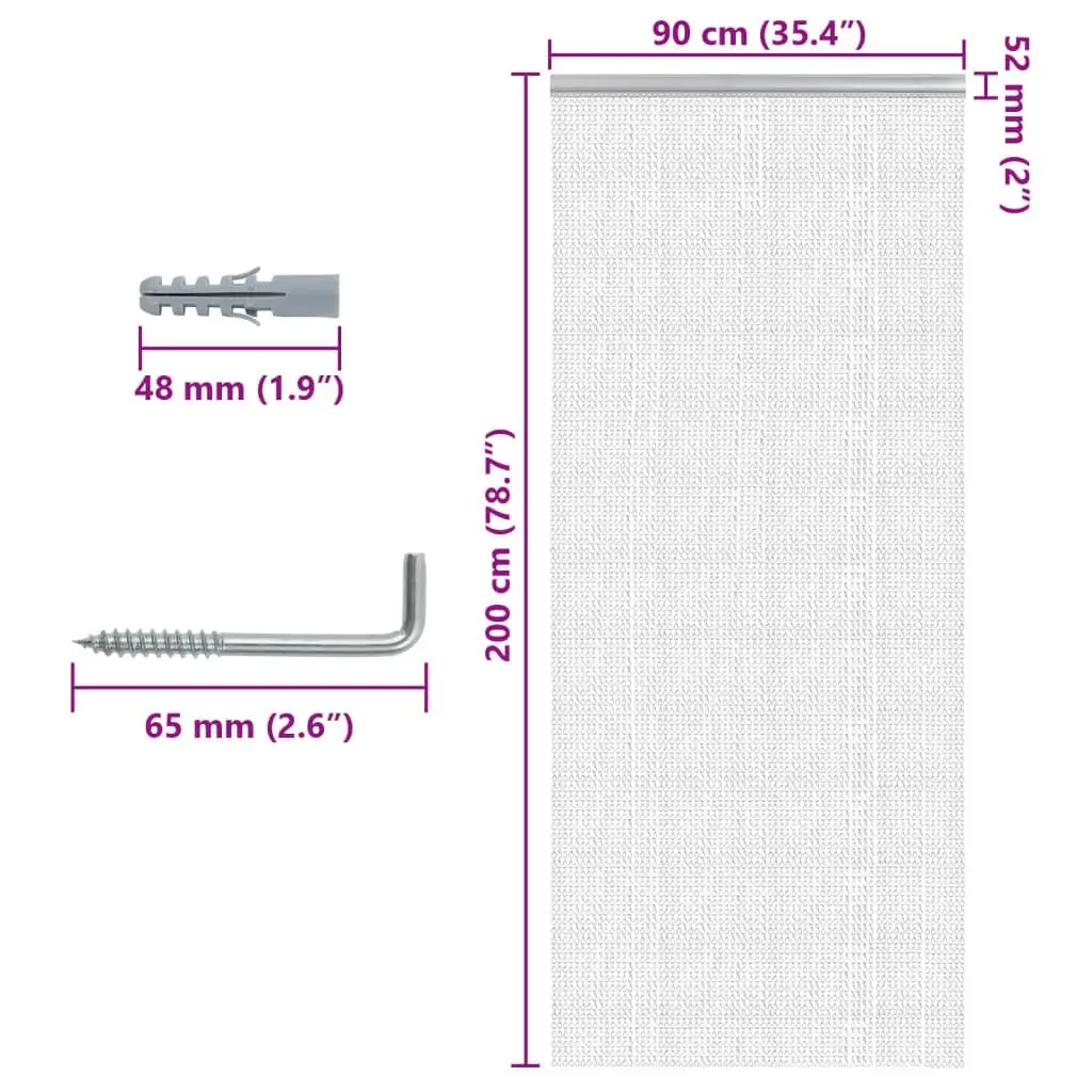 Insect Barrier Chain Curtain Aluminium 90x200cm Silver