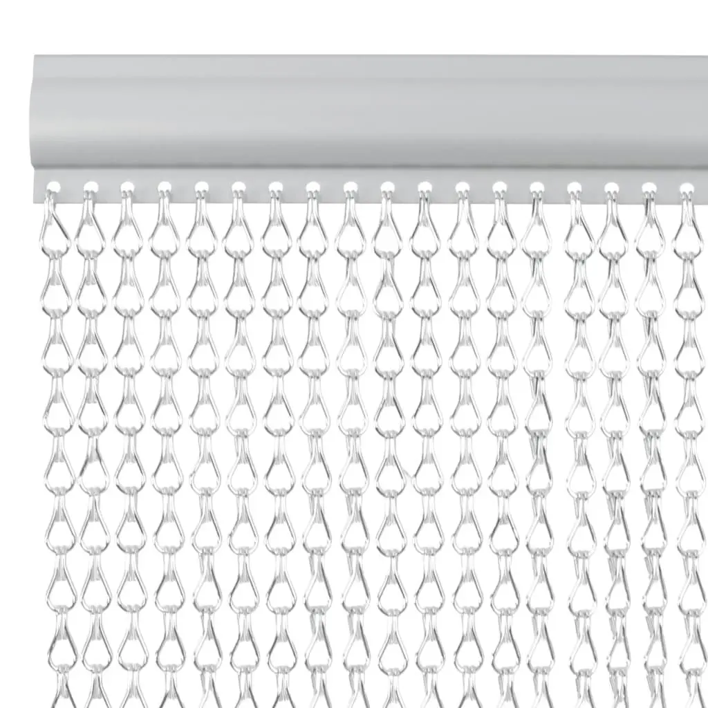 Chain Door Fly Screen Adjustable Aluminium Insect Barrier Curtain 100x212 cm