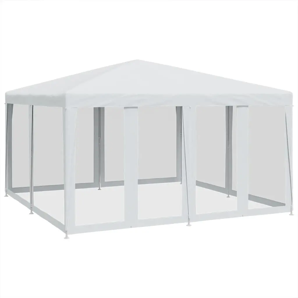 Party Tent Outdoor Gazebo 4x4m with 8 Mesh Sidewalls Garden Shelter Canopy White