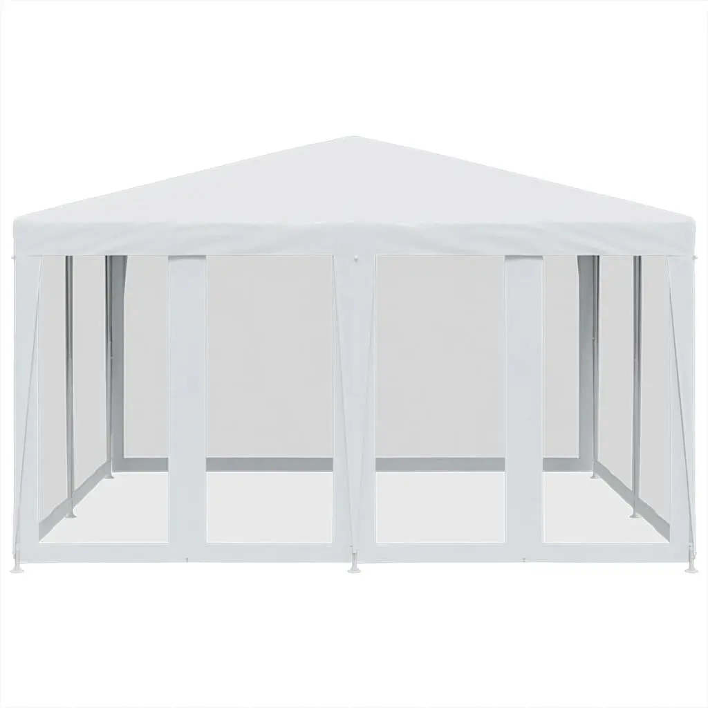 Party Tent Outdoor Gazebo 4x4m with 8 Mesh Sidewalls Garden Shelter Canopy White