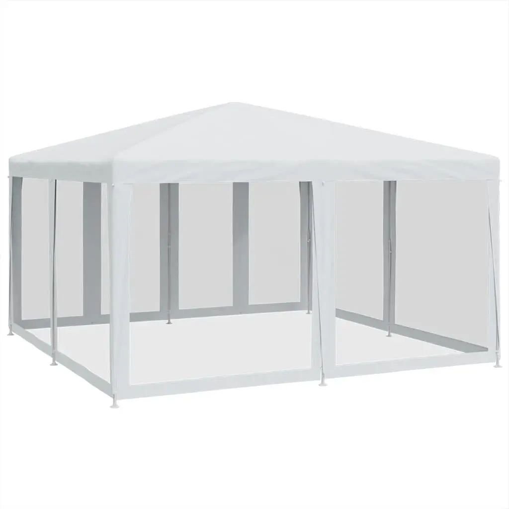 Party Tent Outdoor Gazebo 4x4m with 8 Mesh Sidewalls Garden Shelter Canopy White